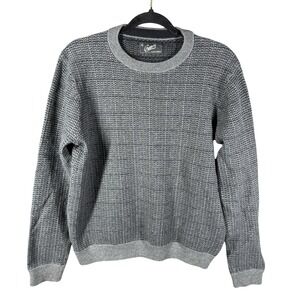 Grayers Clothiers Sweater Mens Medium Black Gray Crewneck Knit Business Pullover